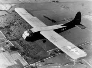 Glider from world war in air