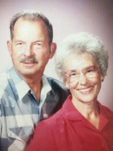 Elderly couple poses for the camera