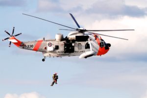 Paramedics rescue people from helicopter