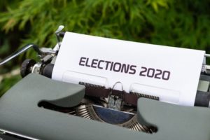 Elections 2020 being typed on a typewriter